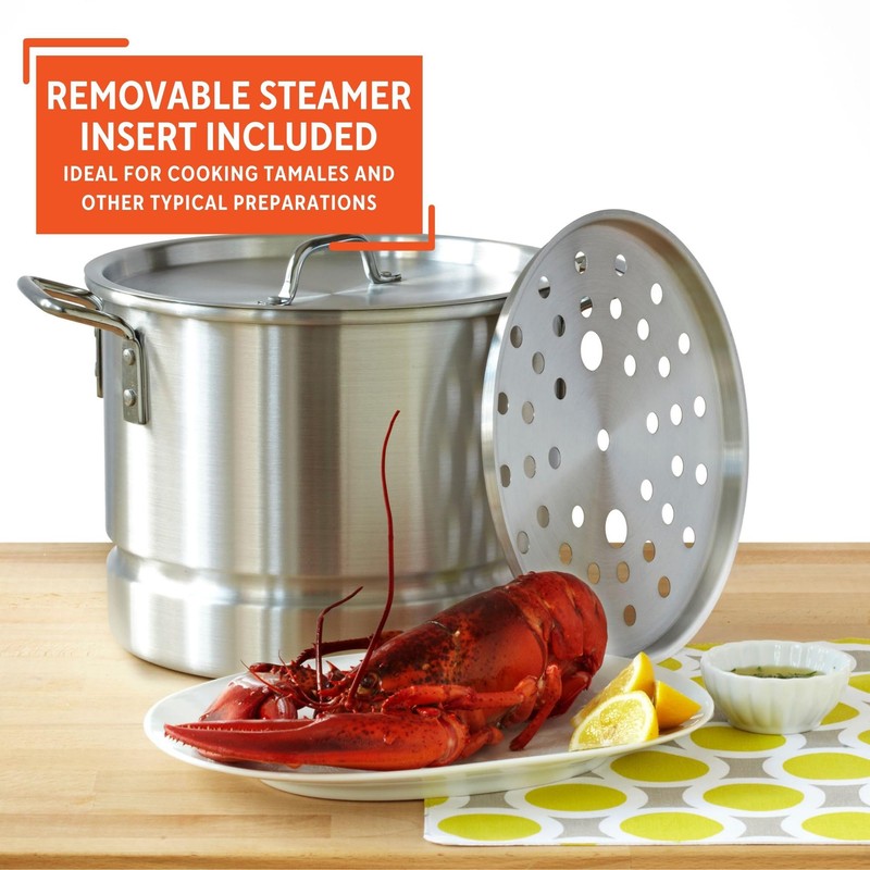 IMUSA 40 Qt Tamale Steamer Vaporera Stock Pot Aluminum Tamalera