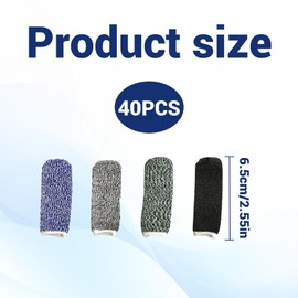 Finger Cots Cut Resistant Protector 40pcs Reusable Finger Protectors Finger Sleeves 5-Level Cut Resistant Thumb Protector for Work,Kitchen,Garden