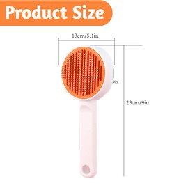 Cat Brush for Indoor Cats, Cat Brush for Shedding, Cat Hair Brush for Long and Short Haired Cats (Orange)