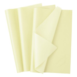 60 Sheets Gift Wrapping Tissue Paper Bulk, Cream Yellow Tissue Paper for Gift Bags, Decorative Art Papers for DIY Crafts Wedding Birthday Baby Showers Holiday Party Decor, 20x14 Inches