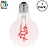 Festive Living LED Flamingo Decorative Filament Light Bulb, G80 Globe,