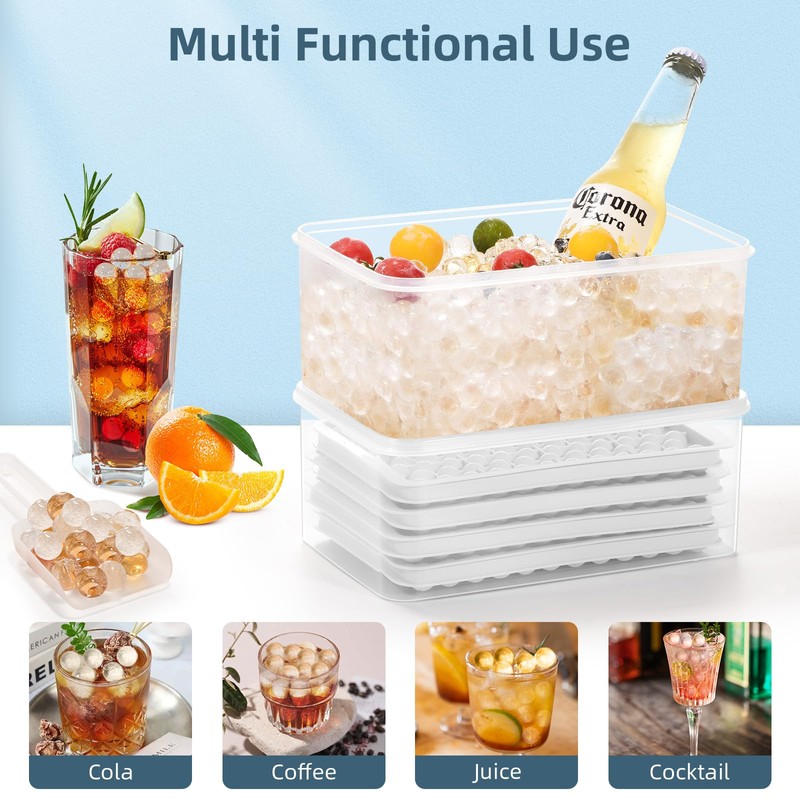 WIBIMEN Mini Ice Cube Trays, Small Tiny Round Pebble Crushed