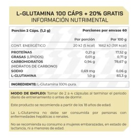 L-glutamina (100 Caps  20 Extra) Prowinner                                                                                                            