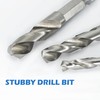Stubby Drill Bit Set for Metal,6 pcs 1/4" Hex Shank
