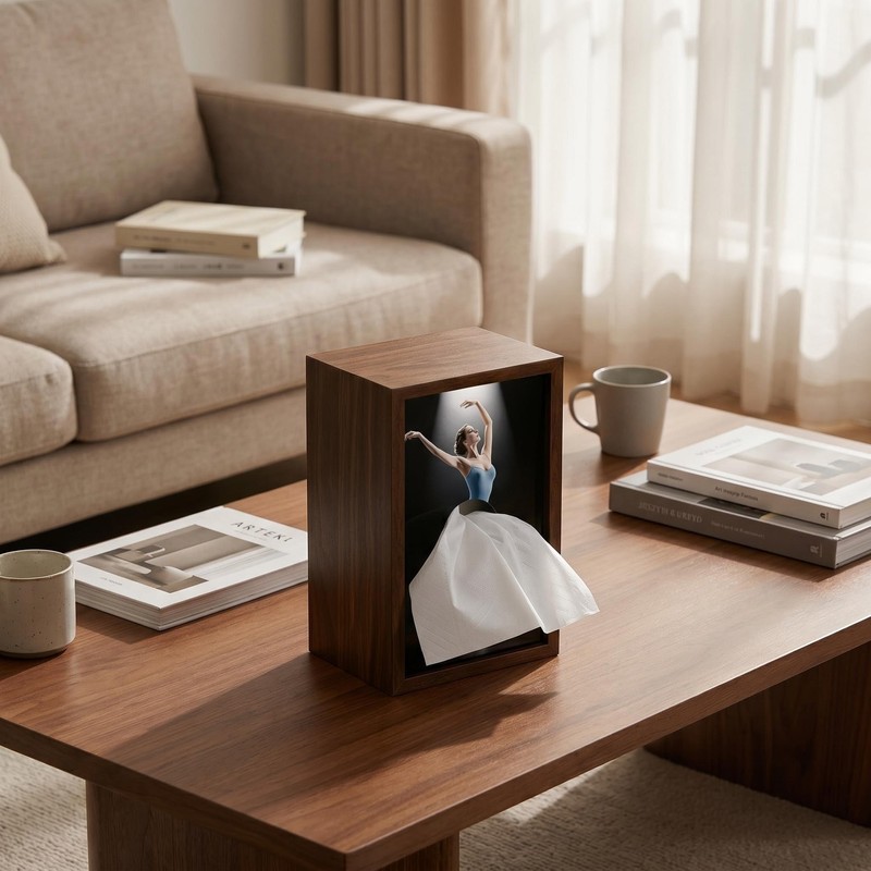 Ballerina Tissue Box – Elegant Wooden Ballet Girl Tissue Box
