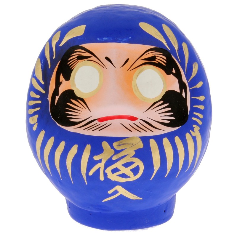 Kotobuki Achievement Daruma Collectible Figurine, Small, Blue