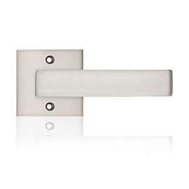 Probrico [Pack of 1]Door Lever Dummy Lever Door Handle for Closets French Doors,Square Dummy Door Lever,Non-Turning Single Side Pull with Satin Nickel Finish,Easy Installation Pull Only Lever Set