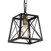 Eumyviv Metal Pendant Light, 1-Light Industrial Chandelier Trapeziod Lighting Fixture