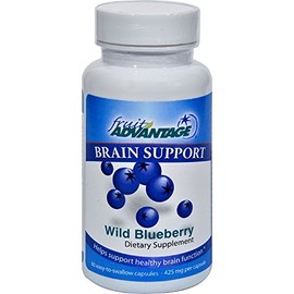 Fruit Advantage Wild Blueberry Dietary Supplement (2-Pack) All Natural Brain Support Antioxidant : 60 Vegetarian Capsules 425 mg
