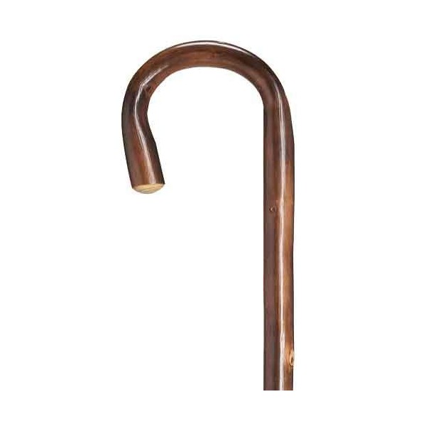 Ladies Crook Cane Scorched Knotted English Chestnut  -Affordable Gift! Item #DHAR-9015305