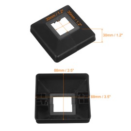 QUARKZMAN Post Trim, Pack of 2, 30 x 30 mm/1.2 x 1.2 inches, Plastic Gap Style Post Base Cover for Fence, Stair Railing, Porch, 88 x 88 mm/3.5 x 3.5 inches (Total Size)
