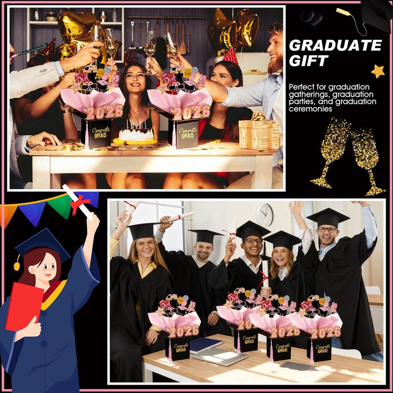 4 Sets 95 Pcs 2026 Graduation Table Decorations Congrats Grad