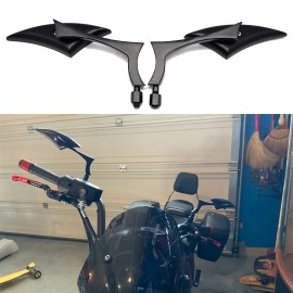 KEEPDSGN For Kawasaki Vulcan VN S 650 Motorcycle Rear View Side Blade Mirrors Black CNC