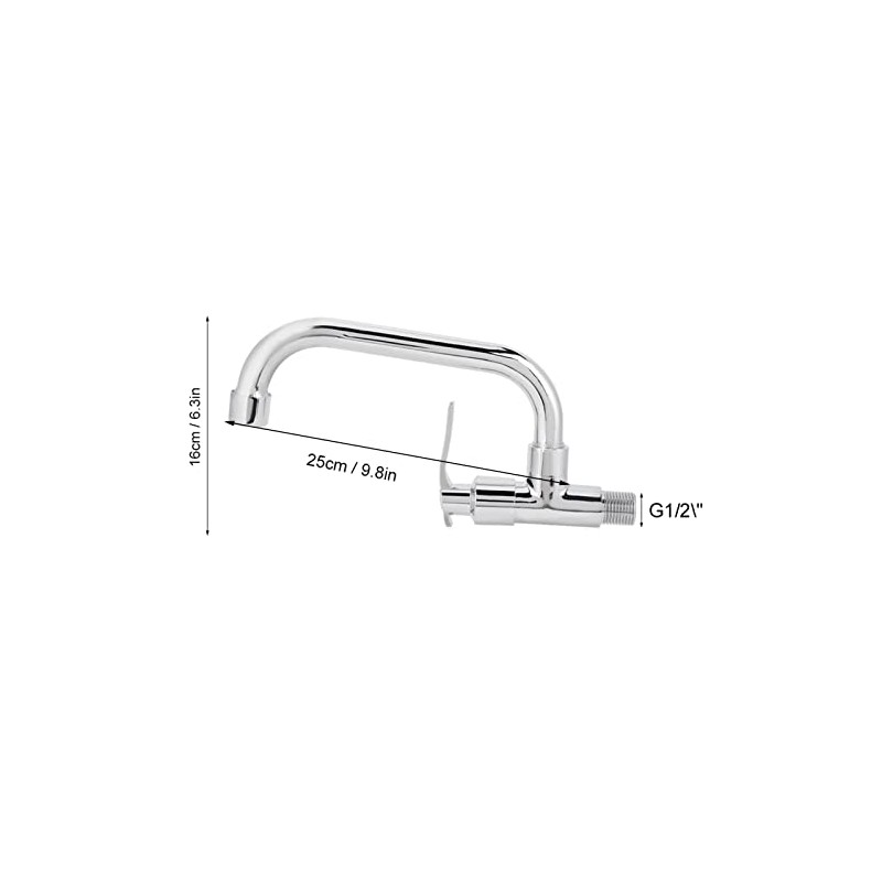 TOPINCN Kitchen Faucet, Wall Mounted Single Cold Water Tap Single