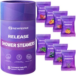 Shower Steamers Aromatherapy, 8 Pack Bath Bombs of Different Fruits and Floral Scents for Women & Men, Birthday Gifts for Wife & Husband, Travel Essentials Relaxation Spa Gifts