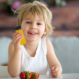 OBKJJ 56pcs 2oz Pcs Juice Bottles, Juice Bottle with Caps Reusable Empty Clear Bottles with Label, Funnel, Brush Bulk Beverage Containers for Juicing, Drinking, Smoothie and Other Beverages (2oz)