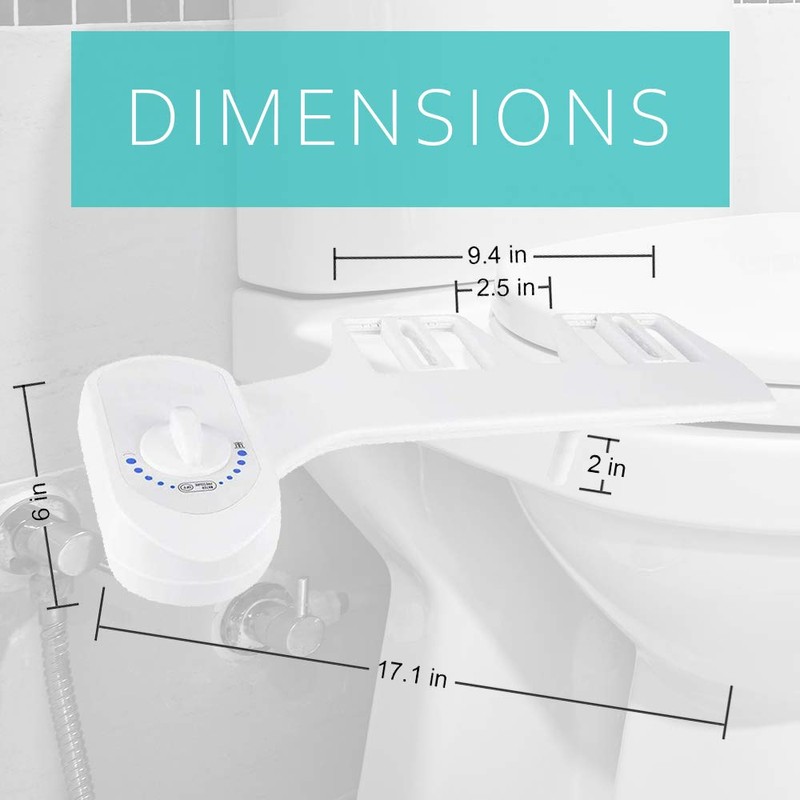Deco Essentials Non-Electric Single Nozzle Toilet Seat Bidet for Standard