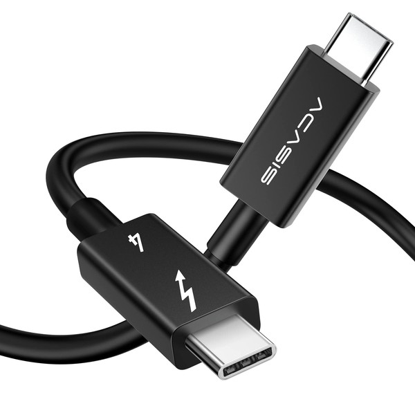 ACASIS USB4 Cable 0.98ft, 40Gbps Data Transfer, 100W PD Charging, 8K Video, Compatible with Thunderbolt 4/3, USB-C, USB4 Devices, Black (0.98ft/30cm)