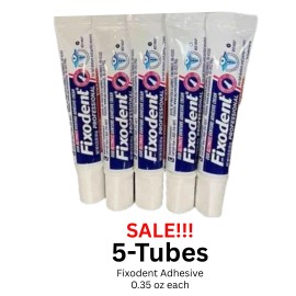Fixodent SALE! 5-TUBES! Fixodent Professional Denture Adhesive Cream Travel Size, 0.35oz