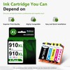 MOLIMER 4PK 910XL Ink Cartridges W/Chip For HP OfficeJet 8022