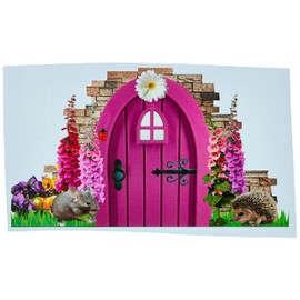 60 Second Makeover Limited Full Colour Purple Fairy Pixie Door Wall Sticker Decal Foxgloves Hedgehog Mouse