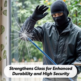 DUOFIRE Window Security Film Premium 4 Mil Tempered Glass Window Film for Enhanced Safety Adhesive Anti-Shatter for Supermarket, Display Cabinet, Home, Office Windows 23.6 x 78.7 in(Clear)