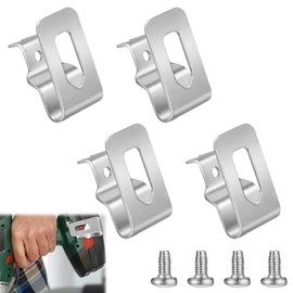 4-Pack Impact Driver Belt Hooks, Replacement Clip for Drills with Mounting Screws (Tool Waist Hanger)