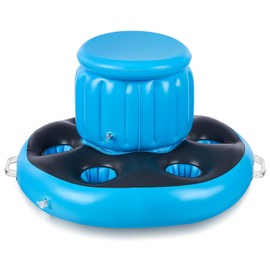 WILLBOND Inflatable Floating Cooler for Pools with 6 Built in Cup Holders Inflatable PVC Floating Coolers for Lake Drink Holder Pool Drink Floats for Pool Party Beach Lake