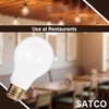 Satco S3950 A19 Incandescent Bulb, 25W, 130V, Frosted Finish, 180