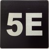 Apartment number 5E sign - UNIT NUMBER 5E SIGN/SUITE 5E