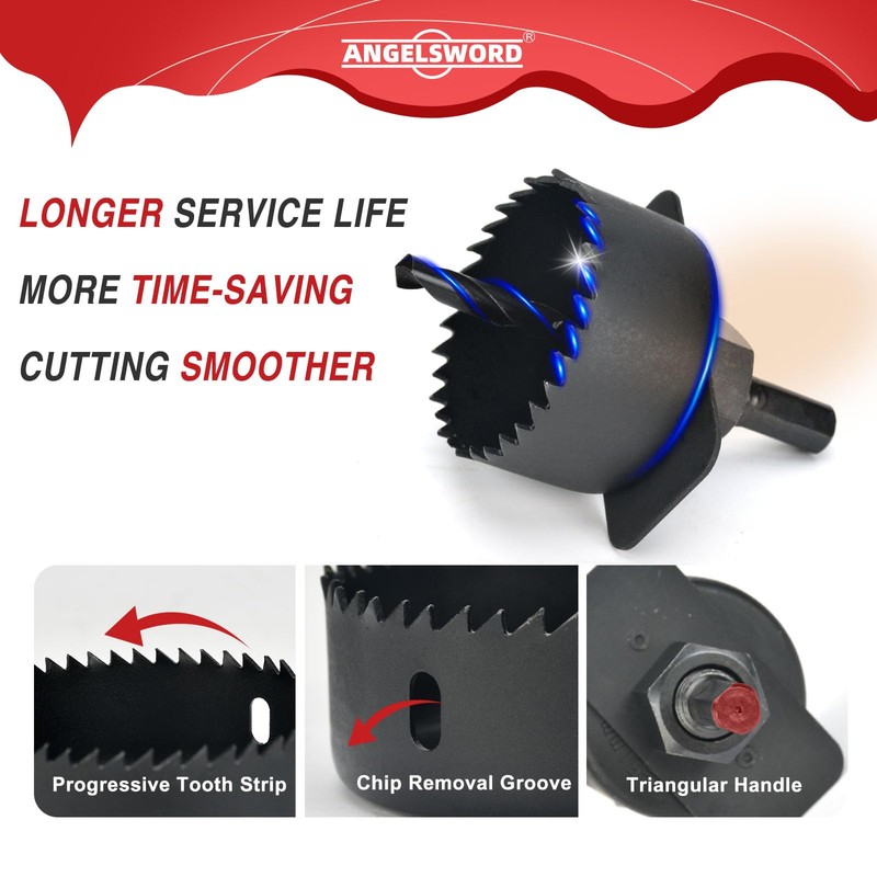 ANGELSWORD Hole Saw Set 24 PCS Hole Saw Kit, Hole