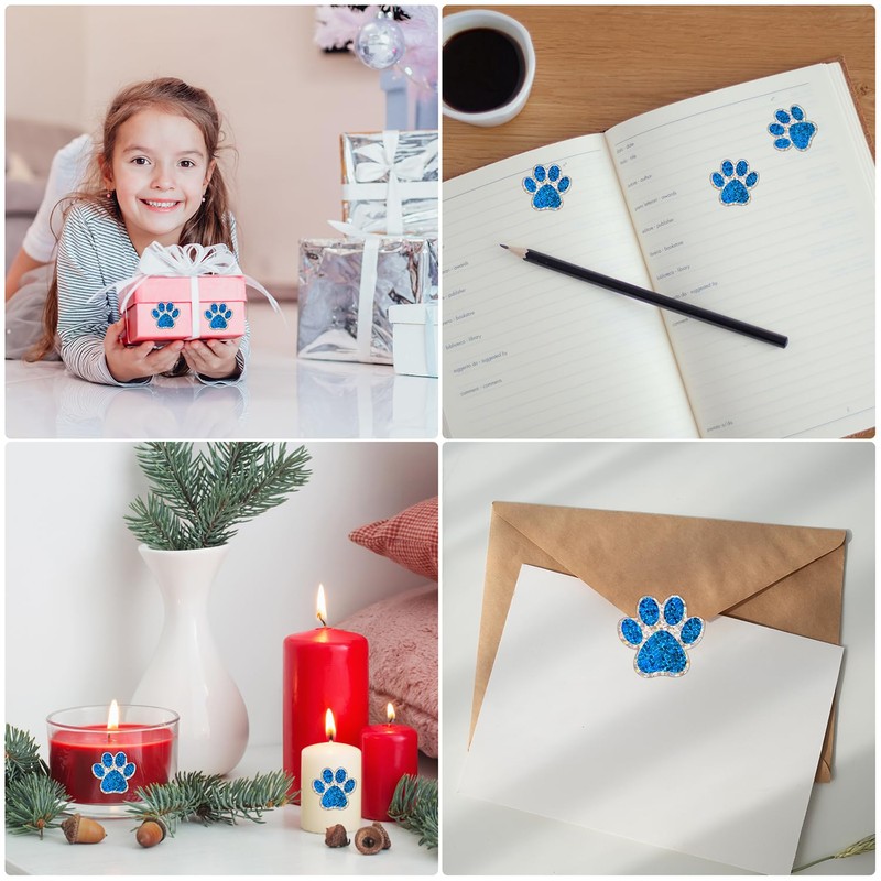500pcs Dog Paw Print Stickers, 1 Inch Self-Adhesive Paw Print