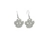 Skelapparel Crystal Paw Charm Dangle Earrings for Pet Lovers -