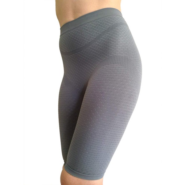 BIOFLECT® Compression Shorts with FIR Far Infrared Therapy and Micro-Massage Knit - Slimming Support and Comfort - Lipedema, Lymphedema, Inflammation - 3XL Sand