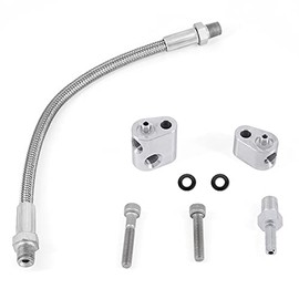 Engine Throttle Body Bypass Hose Kit, 3-Bolt DBC DBW Gen 3 Coolant Crossover Steam Tube Stainless Steel Braided Hose Vent Kit, for GM LS Series Engines LS1 LSX LM7 LR4 LQ4 LS6 L59 LQ9 LM4 L33