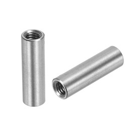 QUARKZMAN Pack of 10 M4 Round Connection Nuts, 304 Stainless Steel Coupling Nut 20 mm / 0.8 Inch Length Sleeve Rod Pin Nut for Bracket, M4 x 20 x 6 mm