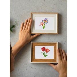 MAMACHU Children's Diamond Painting Set, Flower Theme 5D DIY Diamond Painting Set for Home Decoration, 15 x 18 cm, Pack of 12