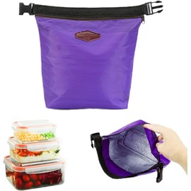 Pequeñas bolsas de almuerzo aisladas, bolsa de almuerzo aislada a prueba de fugas con broche de hebilla ＆ Manejo de bolsa térmica resistente al agua. Bolsa fría portátil Mantenga los alimentos c