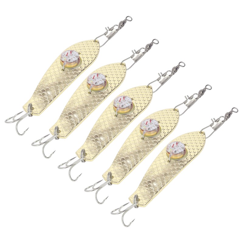 5PCS LED Fishing Lure Light Rustproof Stainless Steel LED Lighted