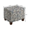 Convenience Concepts Madison Storage Ottoman, Gray Flora Fabric