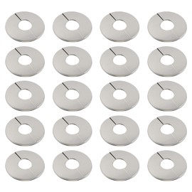 Nicerity 20Pcs Stainless Steel Wall Split Flange Shower Arm Flange, 2.59"x0.94"(66x24mm) Round Escutcheon Plate Cover for Various Pipes