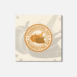 Unbranded Thanksgiving Day 4'' X 4'' Square Wooden Coaster