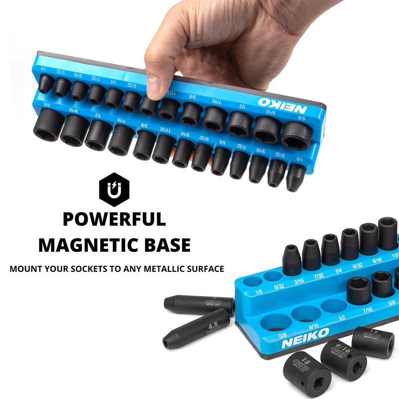 NEIKO 03974A Magnetic Socket Holder, 1/4” Drive, 1/8” – 5/8”