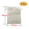 Lontenrea 8 Pcs 25x30cm Drawstring Cotton Muslin Bags Reusable Storage