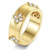 AVECON Clover Moissanite Engagement Ring for Women, 14K Gold Plated