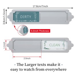 Dishwasher Magnet Clean Dirty Sign, Funny and Minimalist Botanical Sliding Indicator, Durable & Scratch Resistant Design for Modern Kitchen Accessories