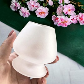 Matcha Maku-Frosted Glass Matcha Whisk Holder for Bamboo Matcha Chasen - Traditional Japanese Tea Ceremony Chasen stand -Desinged to keep form of Bamboo whisks in shape