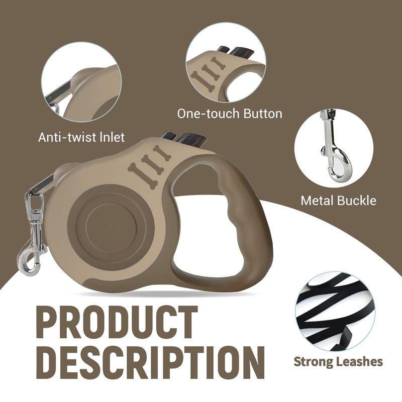 LIEVUIKEN Retractable Dog Leash Automatic Telescopic Tractor Dog Tape, Pet