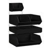 Relaxdays Desk Organiser, 4 Compartments, Bamboo Box, Stackable, Multifunctional, H