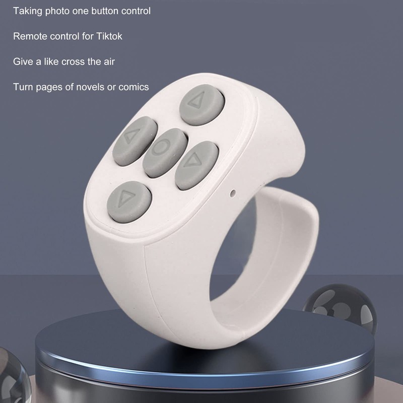 ASHATA Smart Ring, Smart Ring Controller, Bluetooth 5.3 Wireless Remote